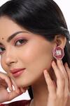 Buy_Kicky & Perky_Gold Plated Stone Hexagon Shaped Stud Earrings _at_Aza_Fashions