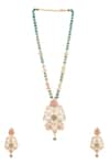 Buy_Kicky & Perky_Gold Plated Stones Geometric Cutwork Pendant Necklace Set _Online_at_Aza_Fashions