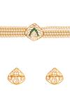 Buy_Kicky & Perky_Gold Plated Stones, Beads Geometric Motif Choker Set 