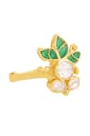 Shop_Kicky & Perky_Gold Plated Stones Floral Shaped Ring _Online_at_Aza_Fashions