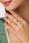 Buy_Kicky & Perky_Gold Plated Stones Floral Shaped Ring _at_Aza_Fashions