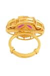 Buy_Kicky & Perky_Gold Plated Stones Geometric Shaped Ring _Online_at_Aza_Fashions