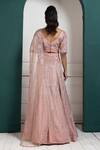Shop Smriti By Anju Agarwal Peach Organza, Satin Sequins, Beads, Embroidery Round Brazen Ray Lehenga Set at Aza Fashions Shop_Smriti By Anju Agarwal_Peach Organza, Satin Sequins, Beads, Embroidery Round Brazen Ray Lehenga Set _at_Aza_Fashions