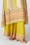 Buy_Basanti - Kapde Aur Koffee_Green Muslin Embellished Sequin Keyhole Floral Kurta Set With Flared Pant _Online_at_Aza_Fashions