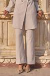 Buy_Dash And Dot_Beige Modal Embroidery Floral Pattern Straight Pant _Online_at_Aza_Fashions