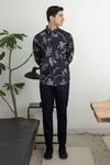 Shop_Lacquer Embassy_Black Cotton Gingham Print Shirt _Online_at_Aza_Fashions
