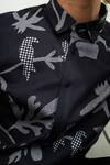 Lacquer Embassy_Black Cotton Gingham Print Shirt _at_Aza_Fashions