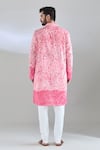 Shop_Arihant Rai Sinha_Pink Chanderi Printed Batik Deep Kurta _at_Aza_Fashions