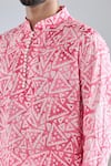 Buy_Arihant Rai Sinha_Pink Chanderi Printed Batik Deep Kurta _Online_at_Aza_Fashions