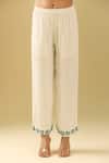 Buy_Samyukta Singhania_White Georgette Sequins, Beads, Embroidery Button-down Floral Anarkali Set _Online_at_Aza_Fashions