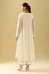 Shop_Samyukta Singhania_White Georgette Sequins, Beads, Embroidery Button-down Floral Anarkali Set _at_Aza_Fashions