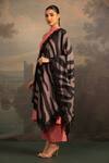 Modarta_Black Animal Print Lace Shawl _Online_at_Aza_Fashions