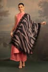 Buy_Modarta_Black Animal Print Lace Shawl _Online_at_Aza_Fashions