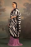 Modarta_White Lace Embellished Animal Print Shawl _Online_at_Aza_Fashions