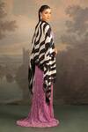 Shop_Modarta_White Lace Embellished Animal Print Shawl _at_Aza_Fashions