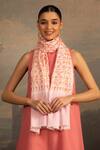 Buy_Modarta_Pink Geometric Thread Embroidered Shawl _at_Aza_Fashions