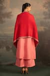 Shop_Modarta_Red Floral Border Embroidered Shawl _at_Aza_Fashions