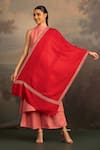 Buy_Modarta_Red Floral Border Embroidered Shawl _Online_at_Aza_Fashions