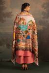Shop_MODARTA_Multi Color Kalamkari And Raj Darbar Print Shawl _at_Aza_Fashions