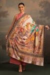 MODARTA_Multi Color Kalamkari And Raj Darbar Print Shawl _at_Aza_Fashions