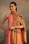 Buy_Modarta_Orange Kashmiri Floral Embroidered Shawl _at_Aza_Fashions