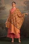 Buy_Modarta_Orange Kashmiri Floral Embroidered Shawl _Online_at_Aza_Fashions