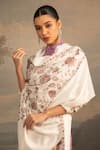 Modarta_White Floral Resham Embroidered Shawl _Online_at_Aza_Fashions