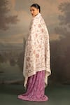 Shop_Modarta_White Floral Resham Embroidered Shawl _at_Aza_Fashions