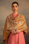Buy_Modarta_Yellow Paisley Dori Embroidered Shawl_at_Aza_Fashions