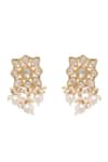 MINAKI_White Pearls, Stones Kundan Choker And Earring Set _Online_at_Aza_Fashions