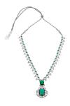 Minaki Green Crystals, Cut Work Cubic Zirconia Scalloped Necklace Set Online at Aza Fashions Minaki_Green Crystals, Cut Work Cubic Zirconia Scalloped Necklace Set_Online_at_Aza_Fashions
