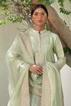 Buy_Sheetal Batra_Green Kurta Chanderi  Salwar - Bamber Satin Dupatta Rahbya Set