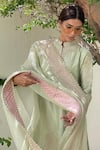 Shop_Sheetal Batra_Green Kurta Chanderi  Salwar - Bamber Satin Dupatta Rahbya Set