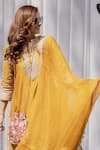 Buy_Sheetal Batra_Yellow Kurta  Pure Silk Chanderi Embroidered Gota Applique Kashmiri Tilla Set 