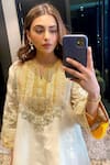 Sheetal Batra_Ivory Choga Silk Chanderi Embroidery Kashmiri Tilla Mohsina And Salwar Set 