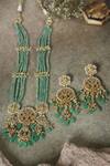Paisley Pop_Green Kundan Mint Onyx Necklace Set _Online_at_Aza_Fashions