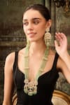 Buy_Paisley Pop_Green Kundan Mint Onyx Necklace Set _at_Aza_Fashions