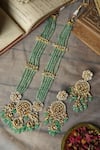 Shop_Paisley Pop_Green Kundan Mint Onyx Necklace Set _Online_at_Aza_Fashions