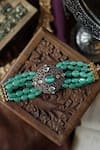 Shop_Paisley Pop_Green Polki Victorian Bracelet _Online_at_Aza_Fashions