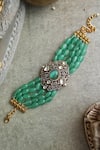 Shop_Paisley Pop_Green Polki Victorian Bracelet _at_Aza_Fashions