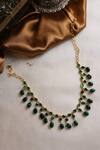 Buy_Paisley Pop_Green Kundan And Natural Stone Necklace _Online_at_Aza_Fashions