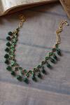Shop_Paisley Pop_Green Kundan And Natural Stone Necklace _Online_at_Aza_Fashions