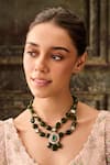 Buy_Paisley Pop_Green Polki And Natural Stone Necklace _Online_at_Aza_Fashions