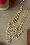 Shop_Paisley Pop_Gold Plated Kundan And Pearl Embellished Long Necklace _at_Aza_Fashions