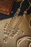 Buy_Paisley Pop_Gold Plated Kundan And Pearl Embellished Long Necklace _Online_at_Aza_Fashions