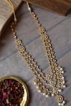 Shop_Paisley Pop_Gold Plated Kundan And Pearl Embellished Long Necklace _Online_at_Aza_Fashions