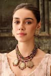 Paisley Pop_Multi Color Tourmaline Stones Necklace Set _Online_at_Aza_Fashions