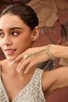 Paisley Pop_Green Kundan Pearl Embellished Haathphool _Online_at_Aza_Fashions