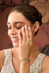 Buy_Paisley Pop_Green Kundan Pearl Embellished Haathphool _at_Aza_Fashions