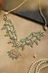 Shop_Paisley Pop_Green Bahar Kundan Choker Necklace _Online_at_Aza_Fashions